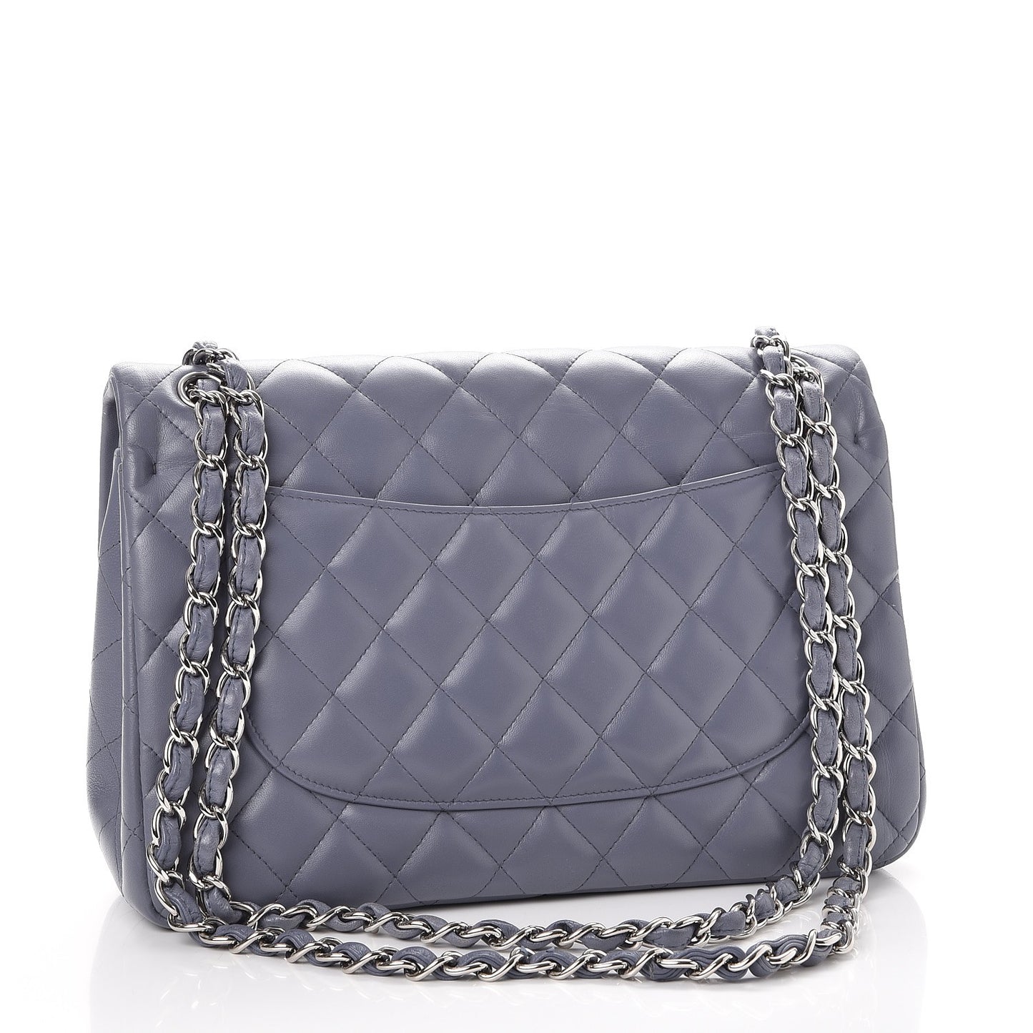 Lambskin Quilted Jumbo Double Flap Light Purple