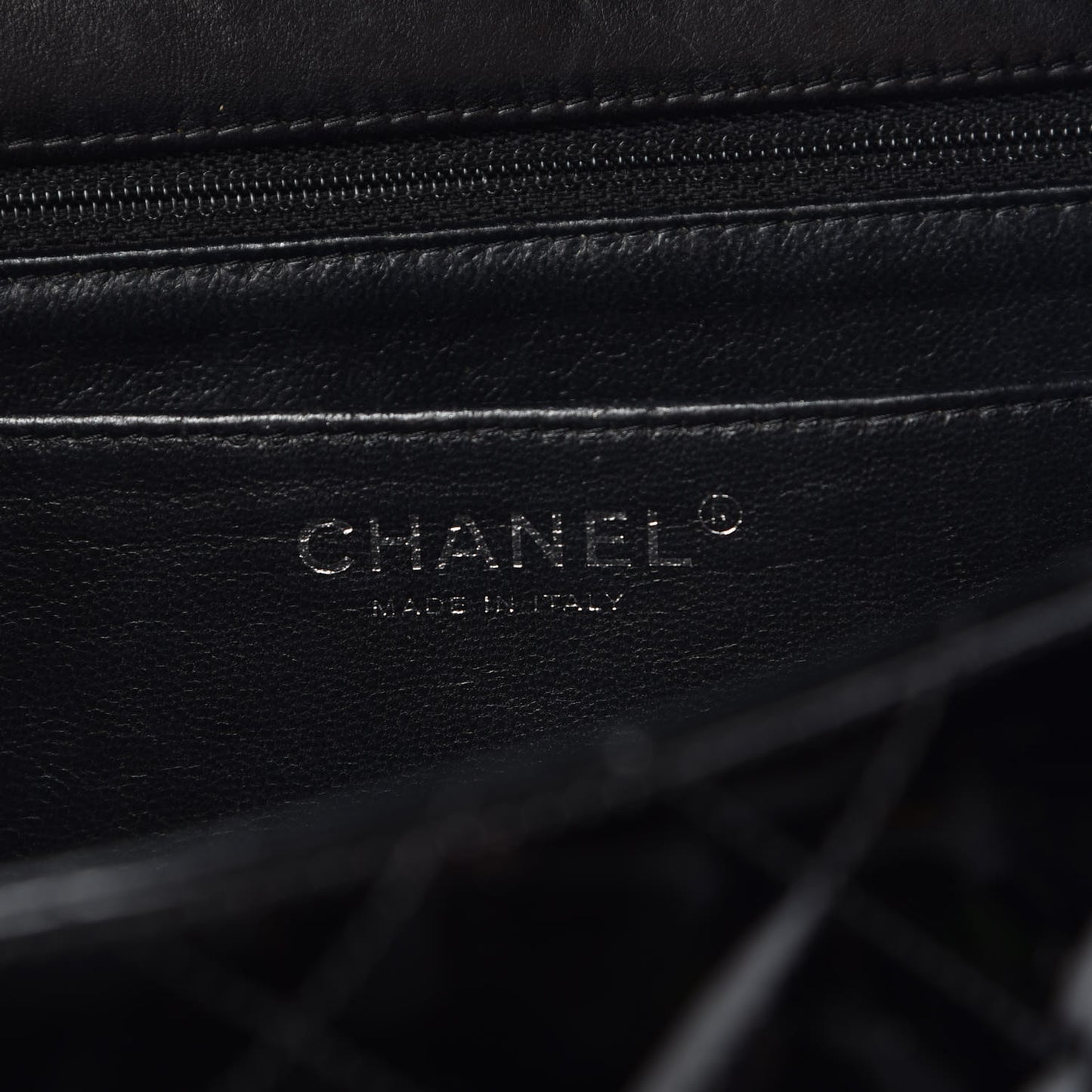 Patent Quilted Maxi Single Flap Black