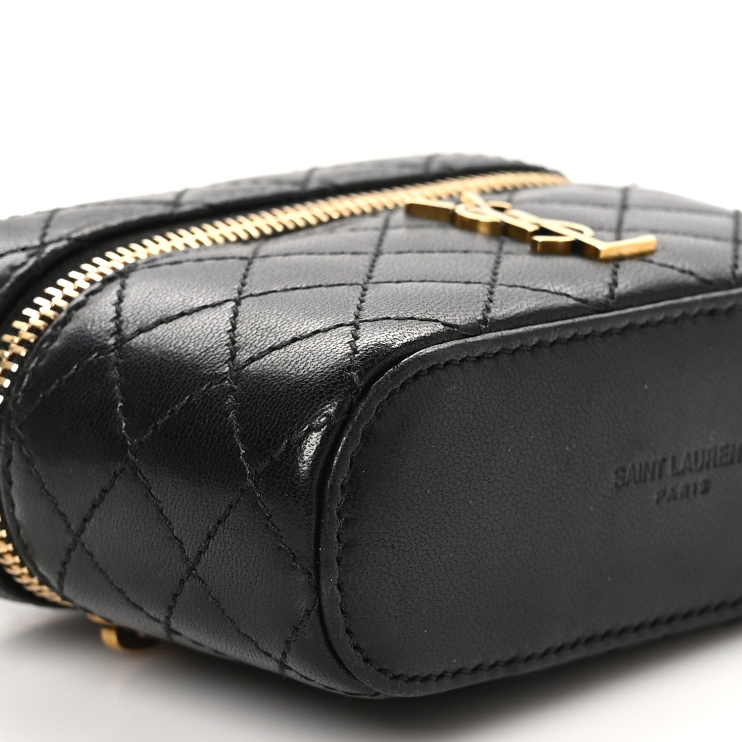 Saint Laurent Lambskin Quilted Micro Gaby Vanity Case Black 9 of 10