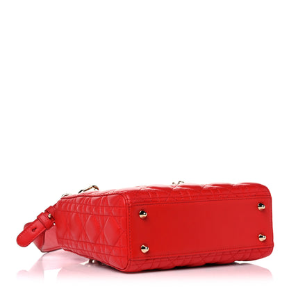 Christian Dior Lambskin Cannage Small Lucky Badges My Lady Dior Red 4 of 15