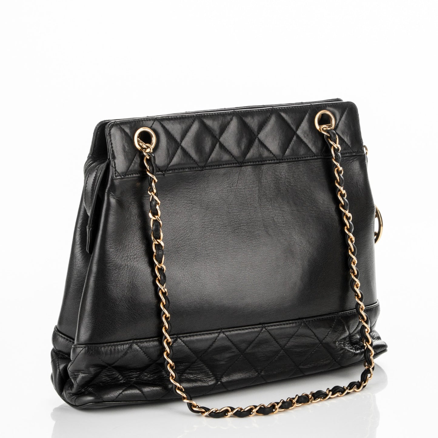 Lambskin Quilted Shoulder Bag Black