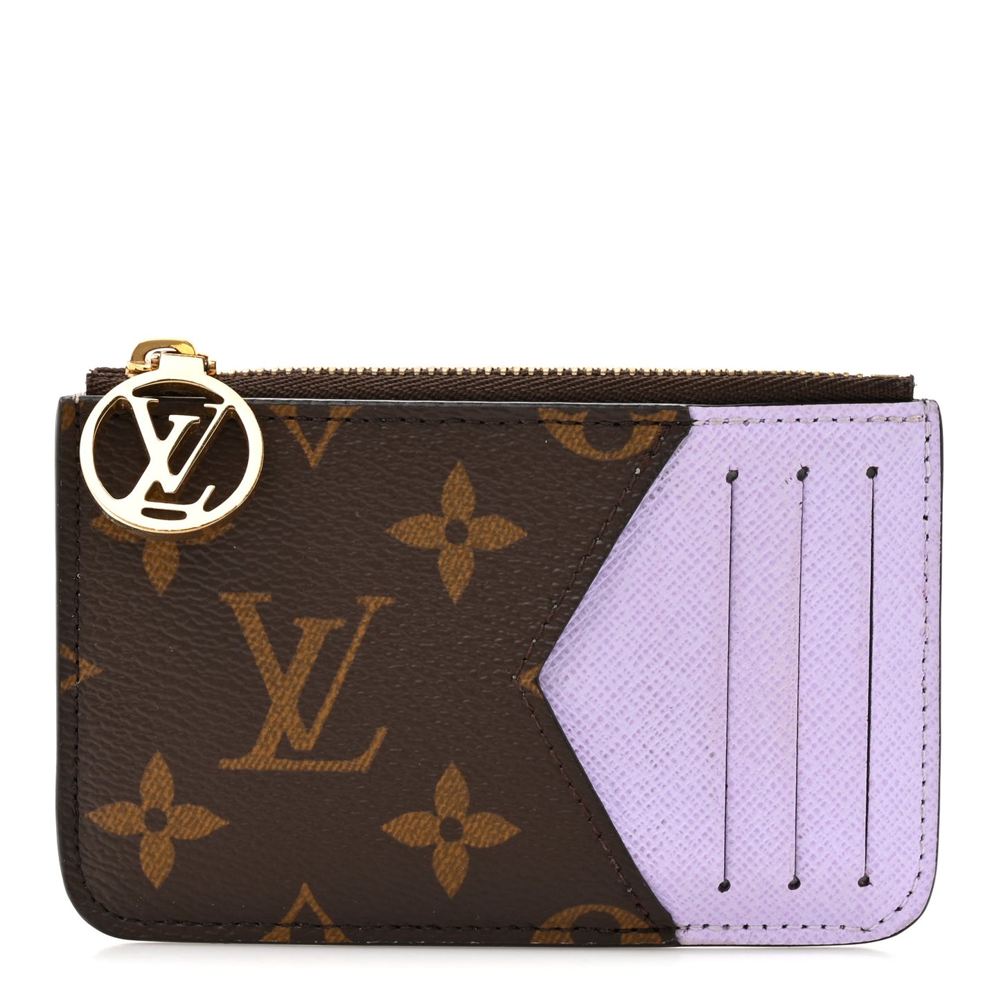 Monogram Zipped Romy Card Holder Bubble Tea