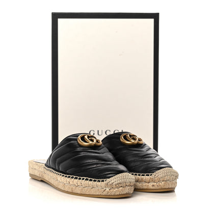 Gucci Nappa Matelasse GG Marmont Espadrille Slippers 38 Black 9 of 9