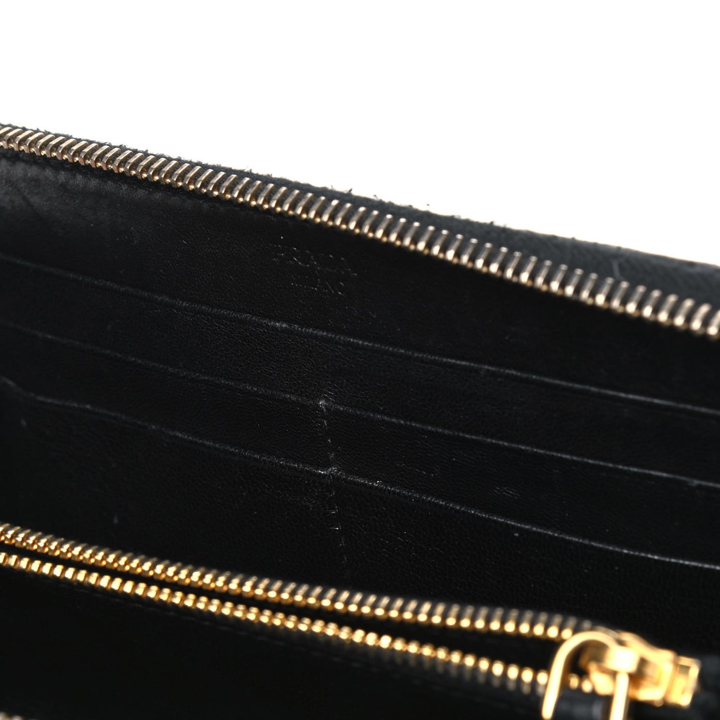 Nappa Gaufre Zip Around Wallet Black