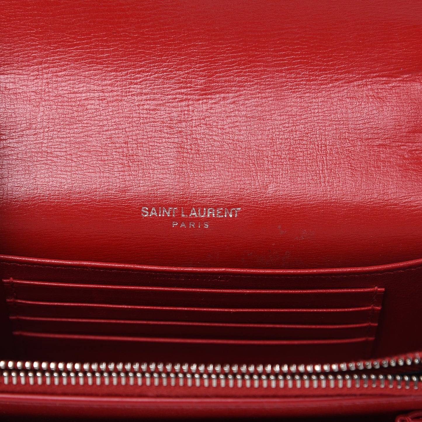 Calfskin Monogram Sunset Chain Wallet Red