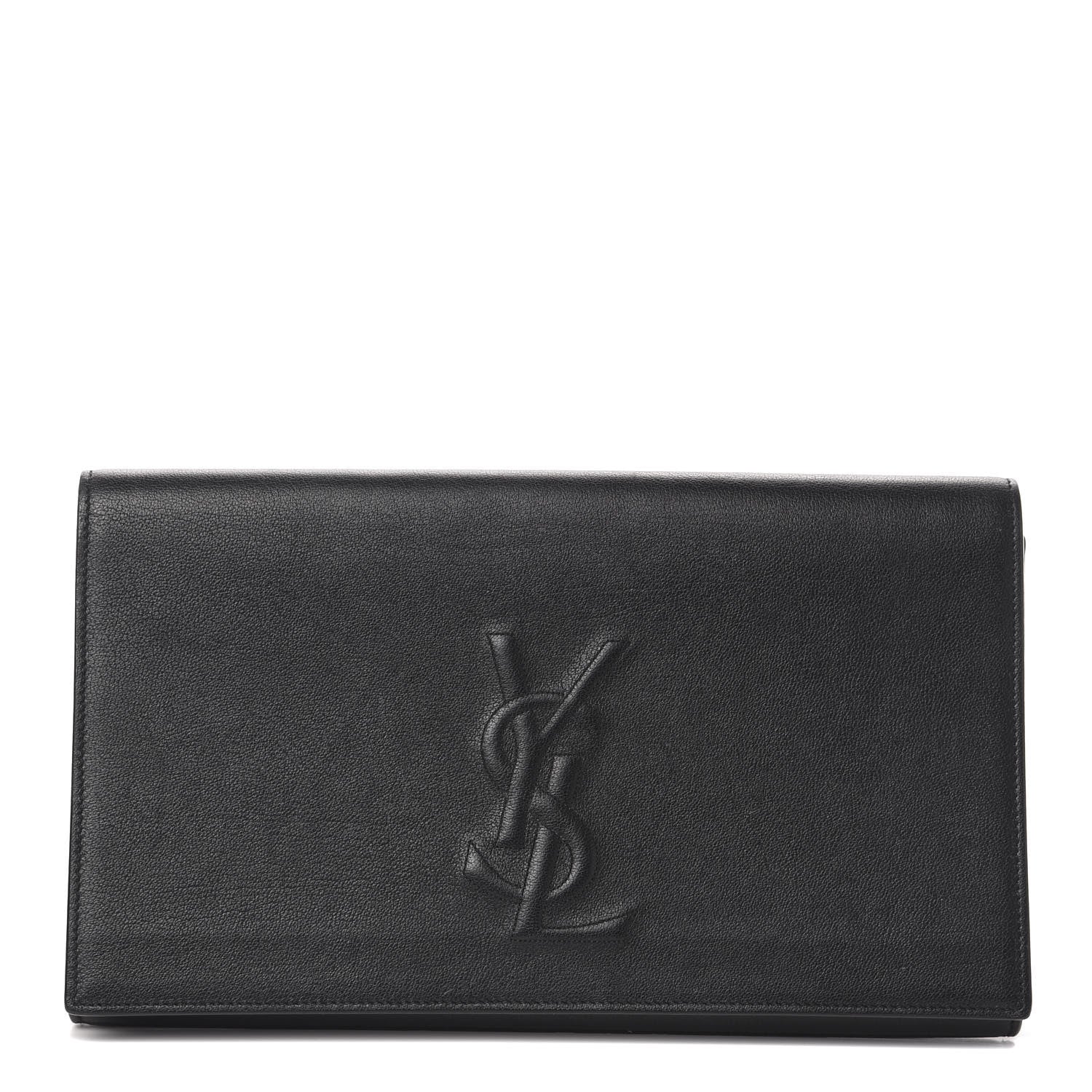 Saint Laurent Calfskin Monogram Large Belle De Jour Clutch Black 1 of 7