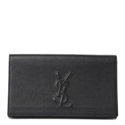 Saint Laurent Calfskin Monogram Large Belle De Jour Clutch Black 1 of 7