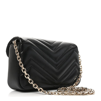 Gucci Lambskin Matelasse Mini GG Marmont Shoulder Bag Black 3 of 11