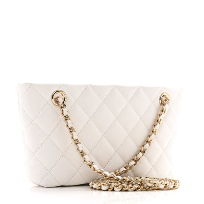 Chanel Caviar Quilted Classic Clutch Tote With Chain White 2 of 10