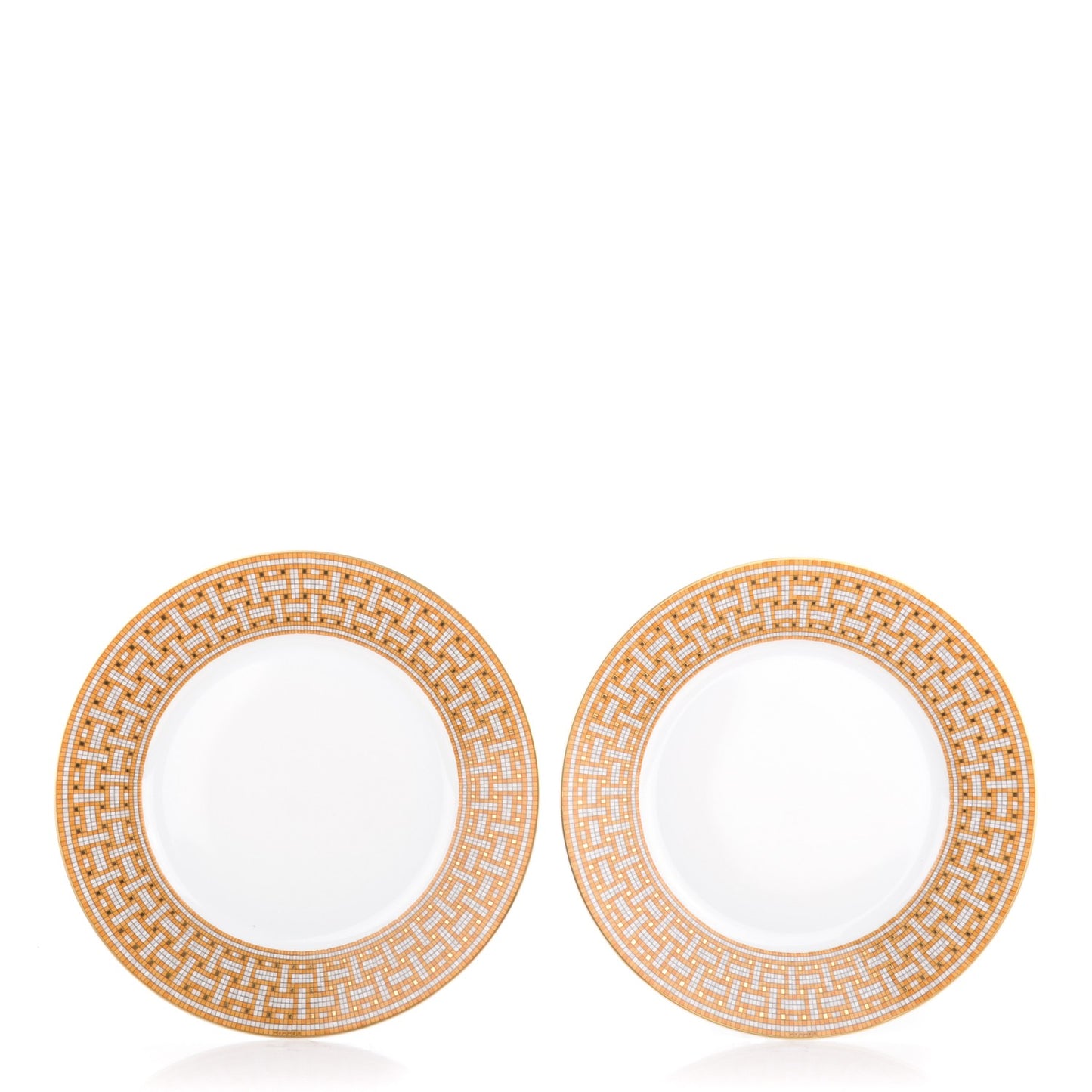 Porcelain Mosaique Au 24 Gold Dinner Plate Set of 2