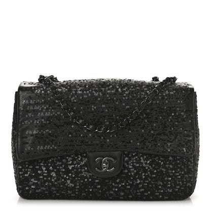 Chanel Sequin Lambskin Medium Moonlight on Water Flap Black 1 of 10