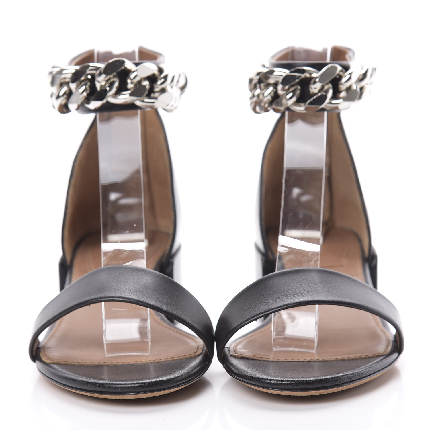 Givenchy Lambskin Ankle Chain Sandals 38 Black 1 of 9