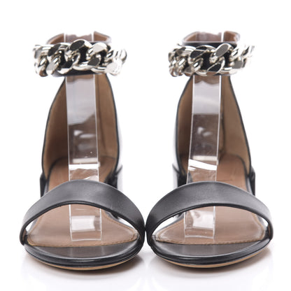 Givenchy Lambskin Ankle Chain Sandals 38 Black 1 of 9