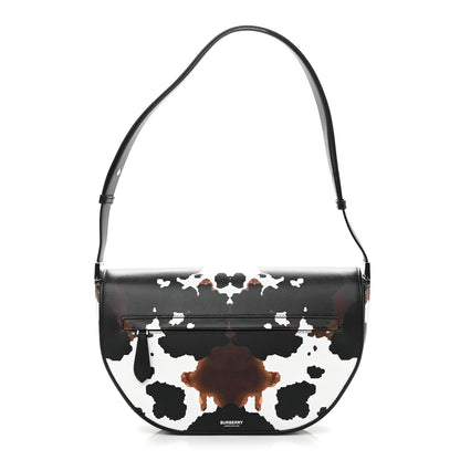Burberry Calfskin Medium Camouflage Olympia Shoulder Bag Black 1 of 15