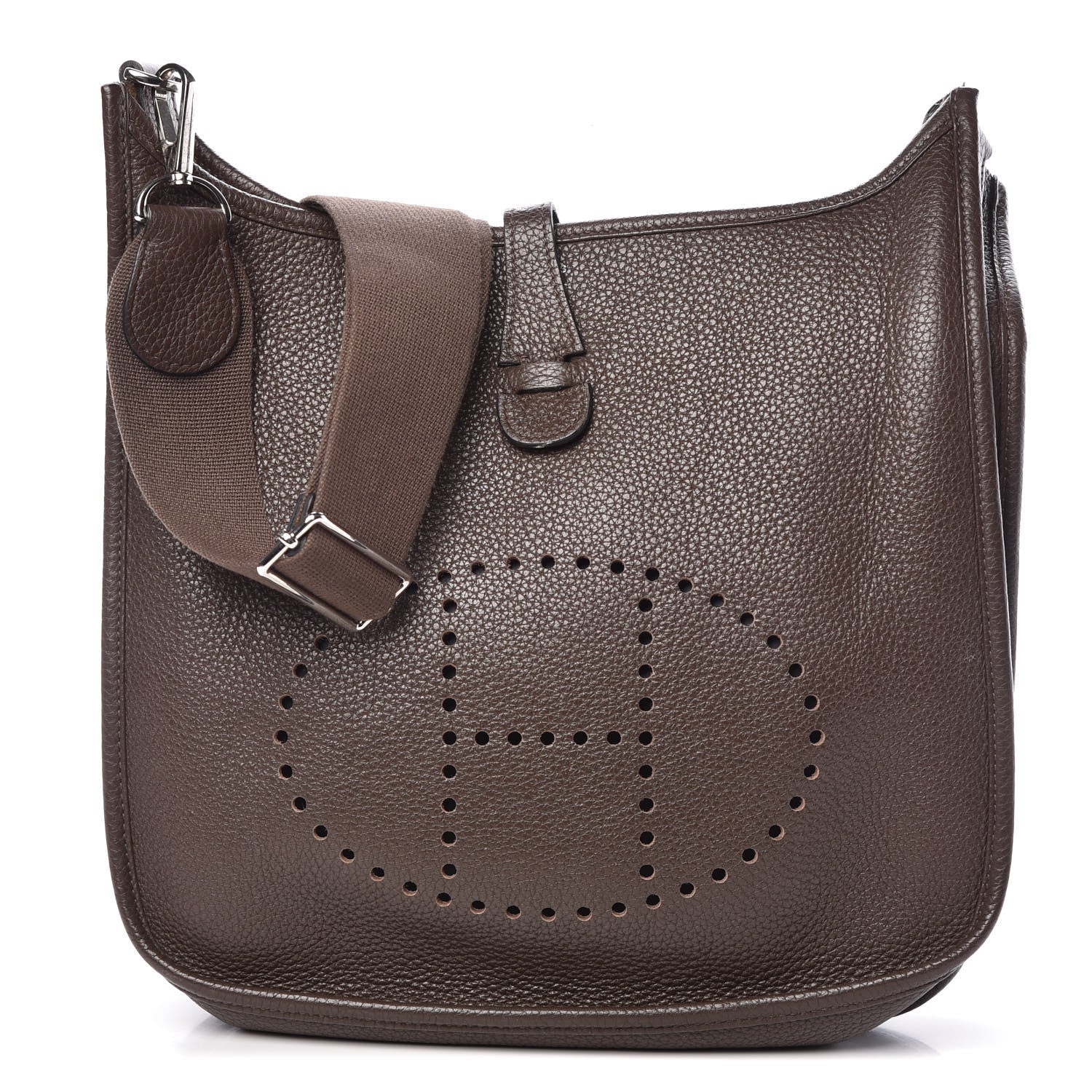 Hermes Taurillon Clemence Evelyne III PM Chocolate 1 of 11