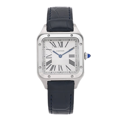 Cartier Stainless Steel Alligator 27.5mm Santos Dumont Quartz Watch 1 of 5