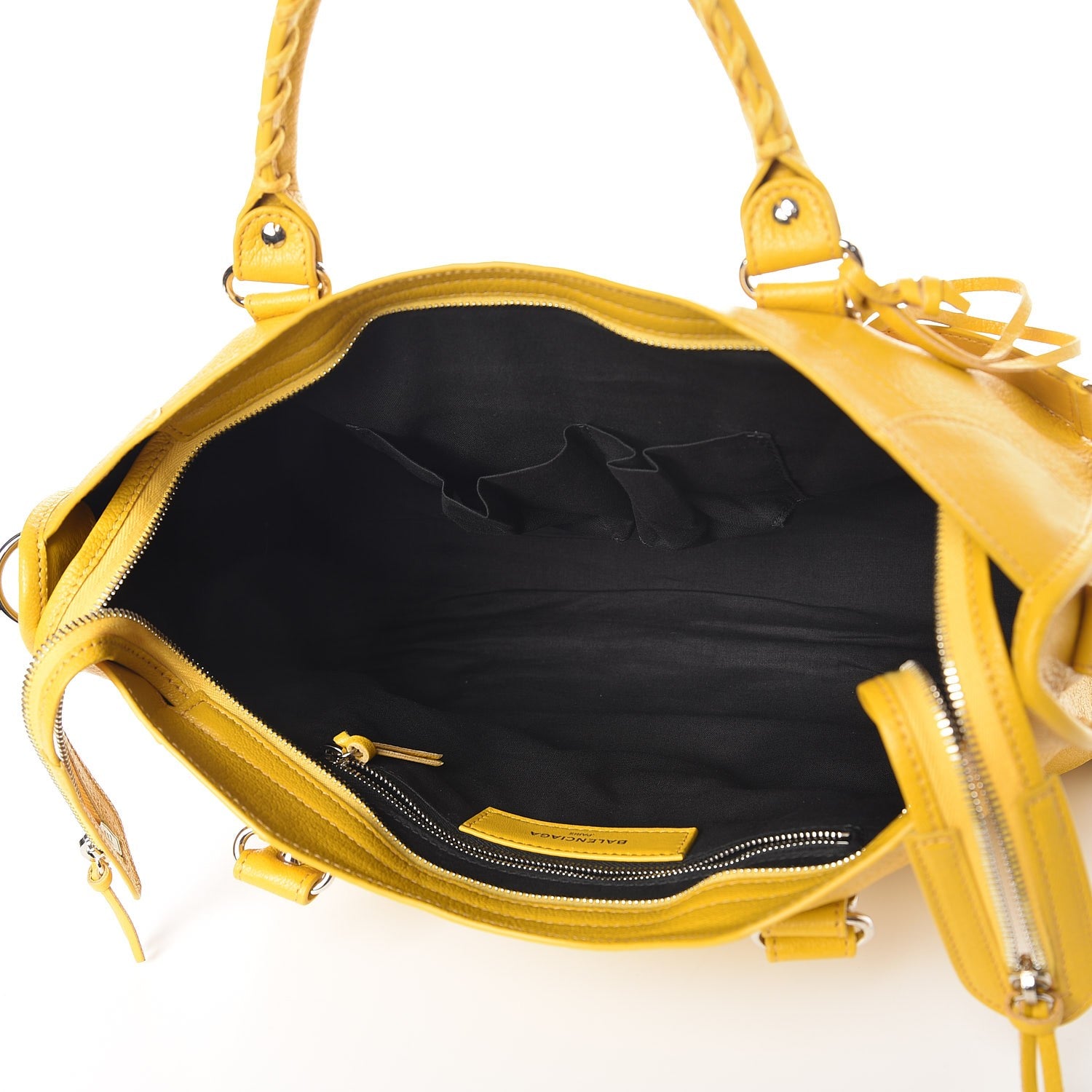 Balenciaga Chevre Silver Metallic Edge Hardware City Jaune Epi 5 of 8