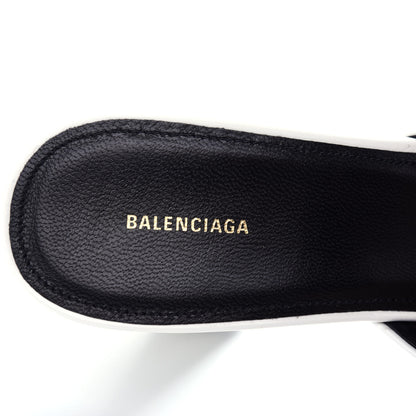Balenciaga Patinated Calfskin Mule Pumps 40 Optic White 8 of 11