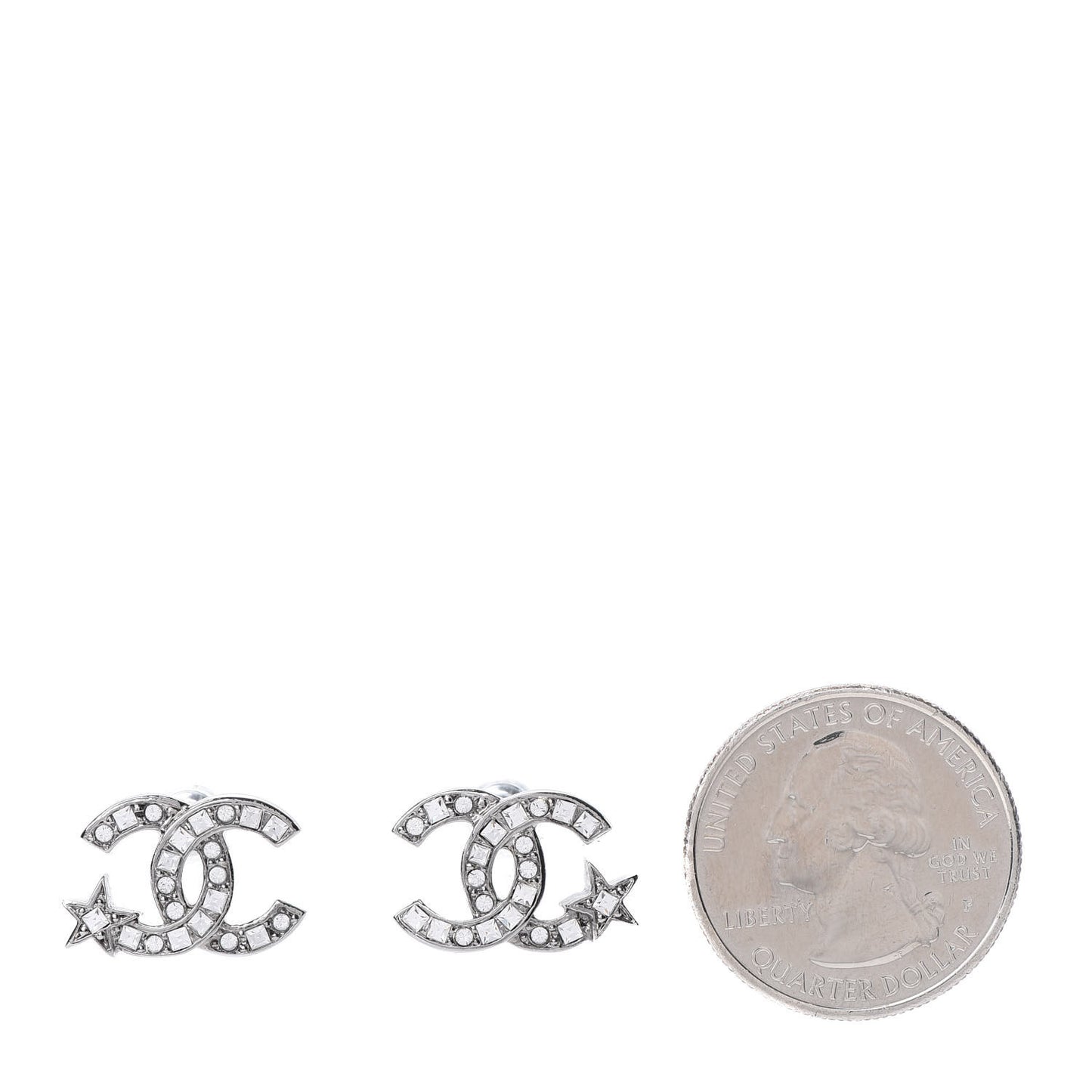 Crystal CC Starfall Earrings Silver