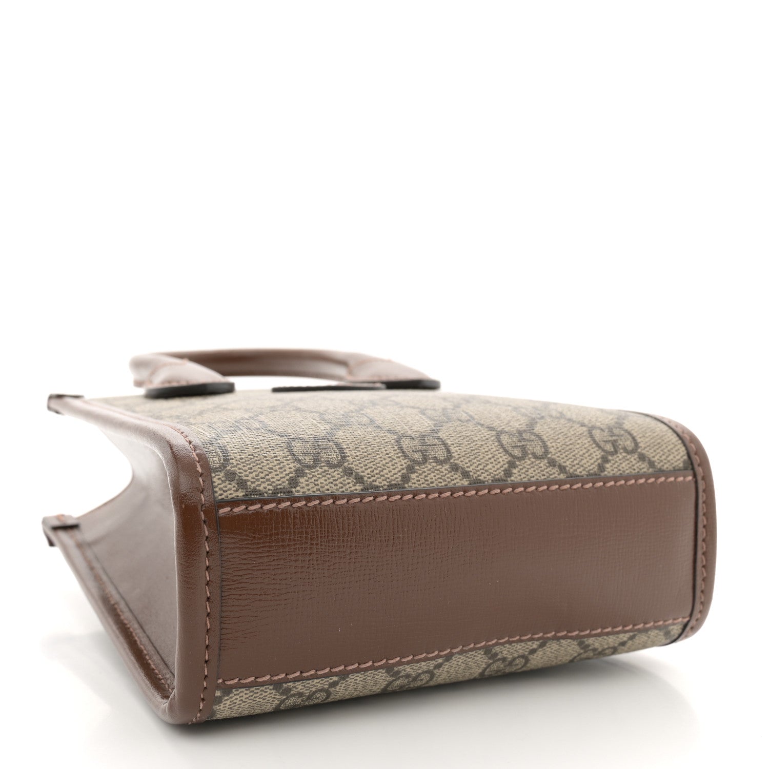 Gucci GG Supreme Monogram Azalea Calfskin Mini Retro Interlocking G Tote Bag Beige Ebony Brown Sugar 4 of 12