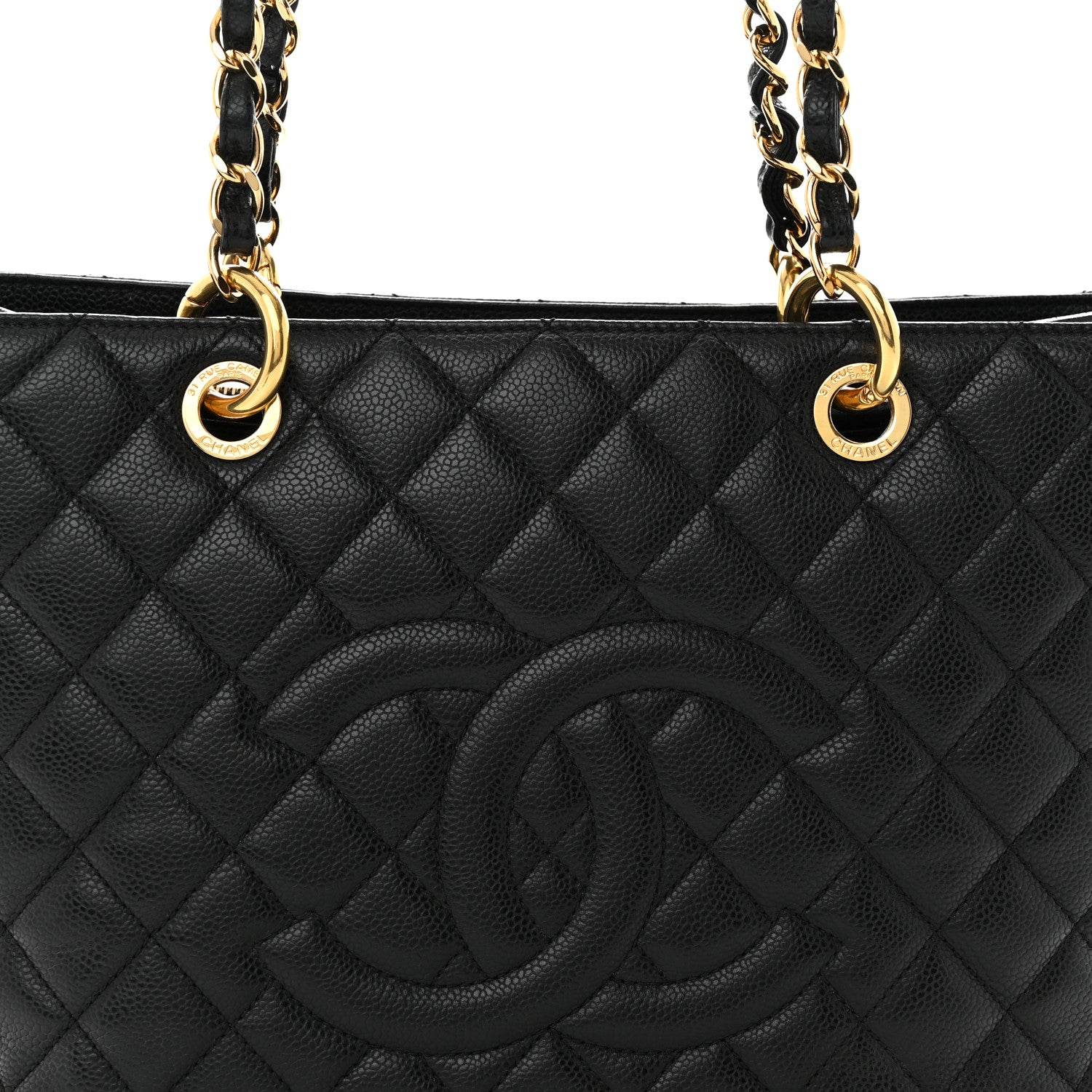 Chanel Caviar Quilted Grand Shopping Tote GST Black 8 of 10