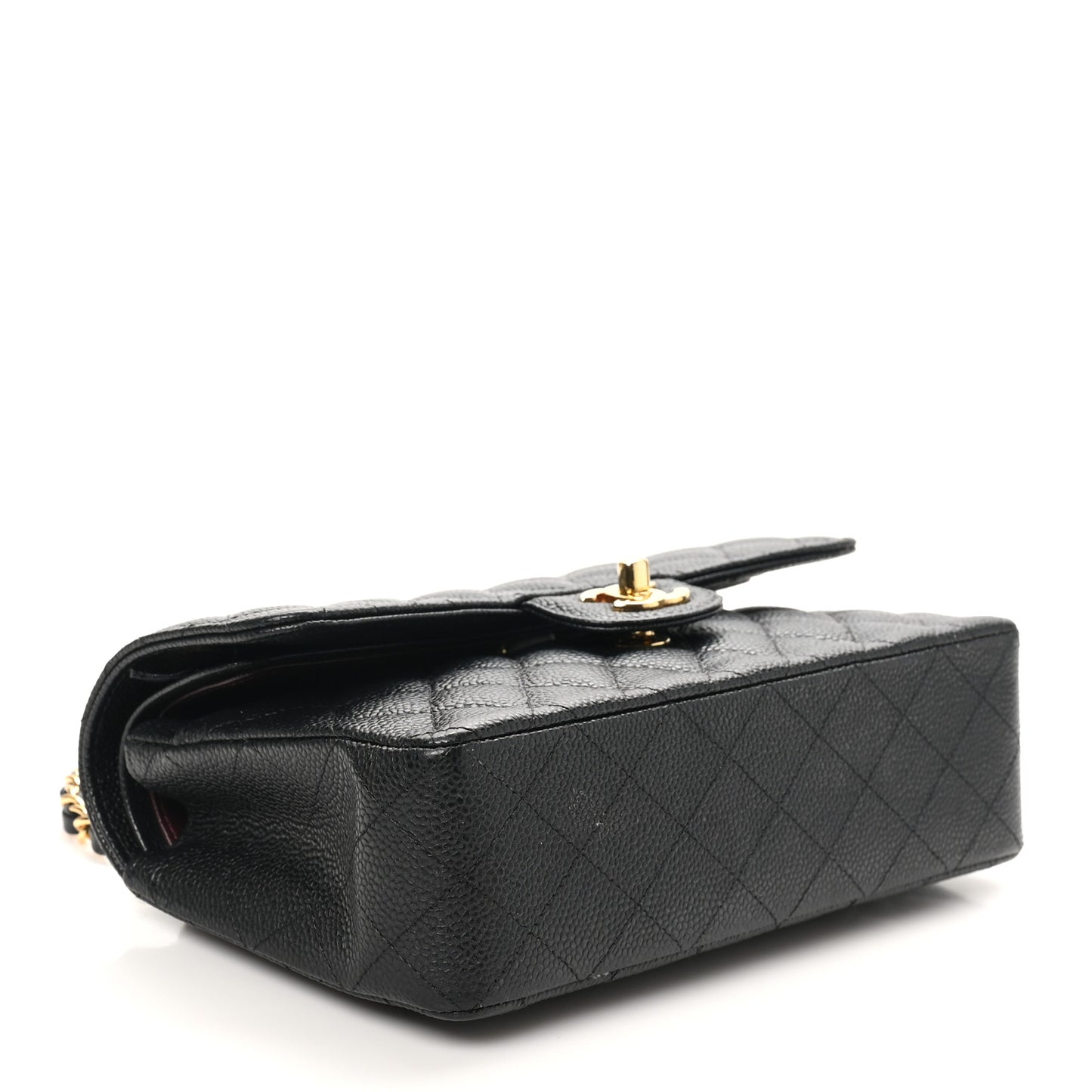 Caviar Quilted Small Double Flap Black