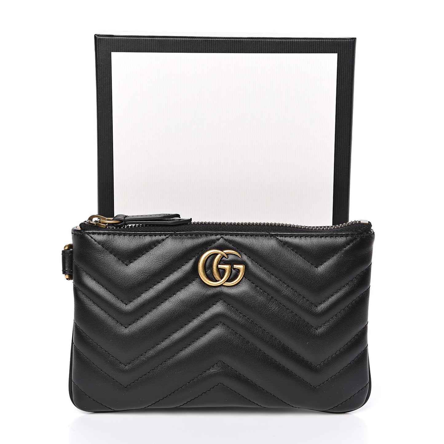 Calfskin Matelasse GG Marmont Wrist Wallet Black