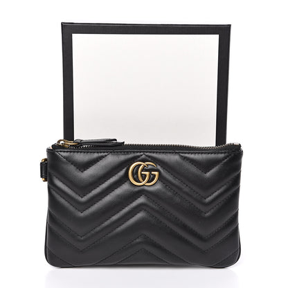 Gucci Calfskin Matelasse GG Marmont Wrist Wallet Black 8 of 8