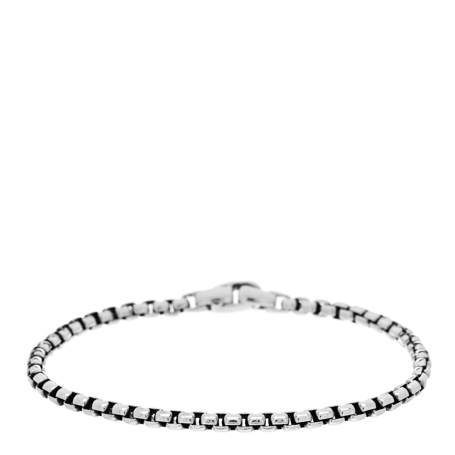 David Yurman Sterling Silver 4mm Box Chain Bracelet 1 of 3