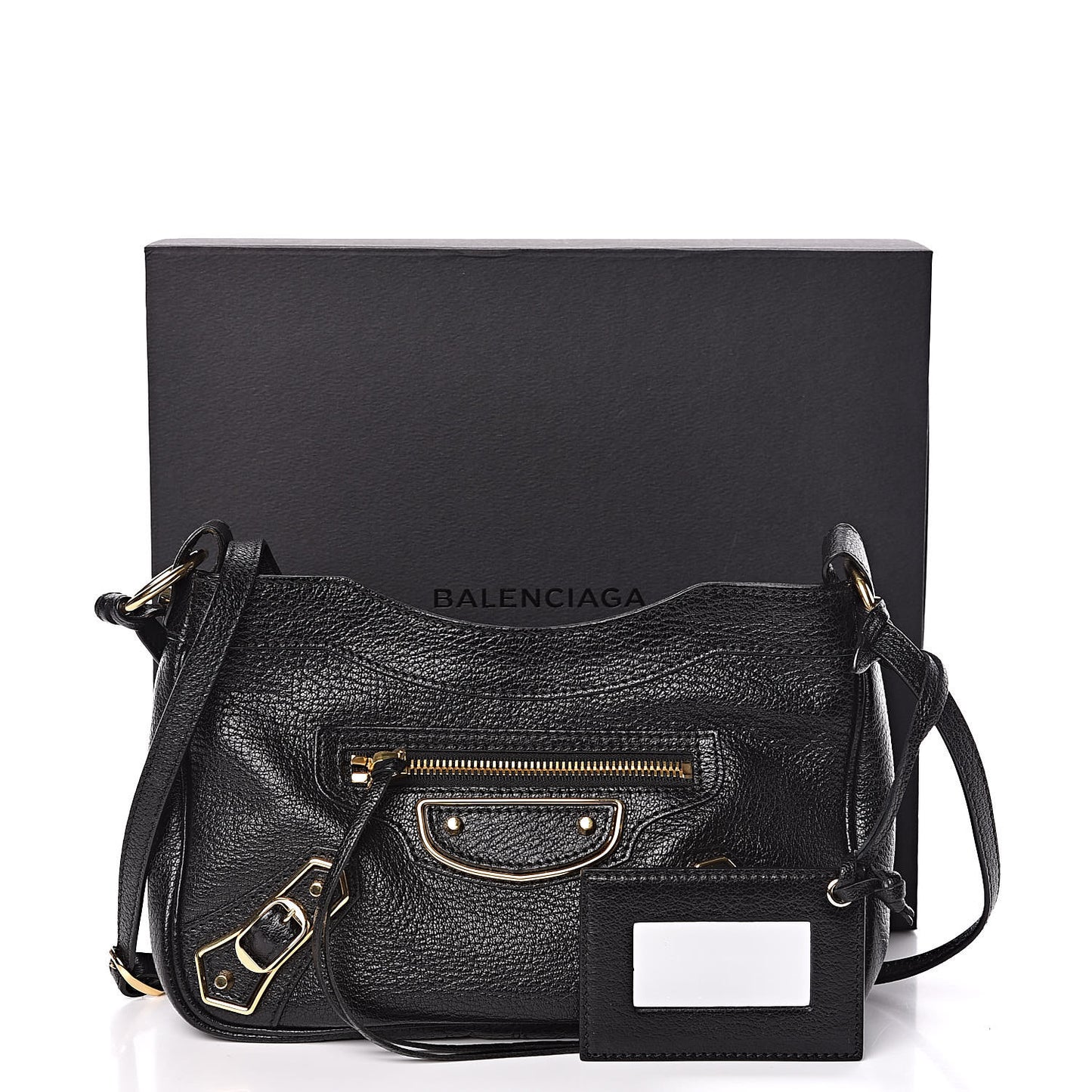 Chevre Gold Metallic Edge Hardware Hip Black