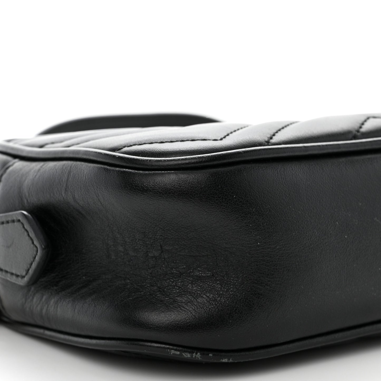 Calfskin Matelasse Mini GG Marmont Chain Shoulder Bag Black