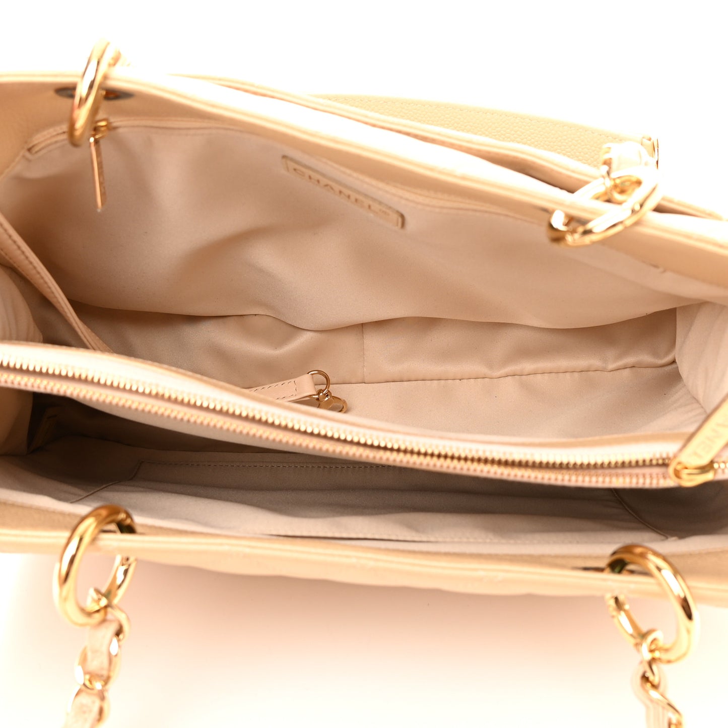Caviar Quilted Grand Shopping Tote GST Beige Clair