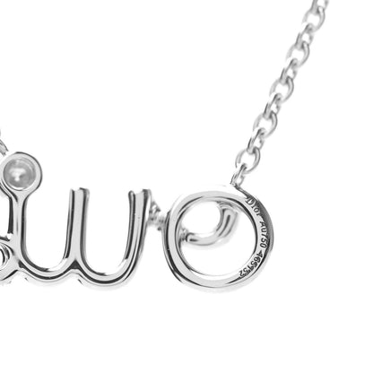 Christian Dior 18K White Gold Diamond Oui Pendant Necklace 4 of 4