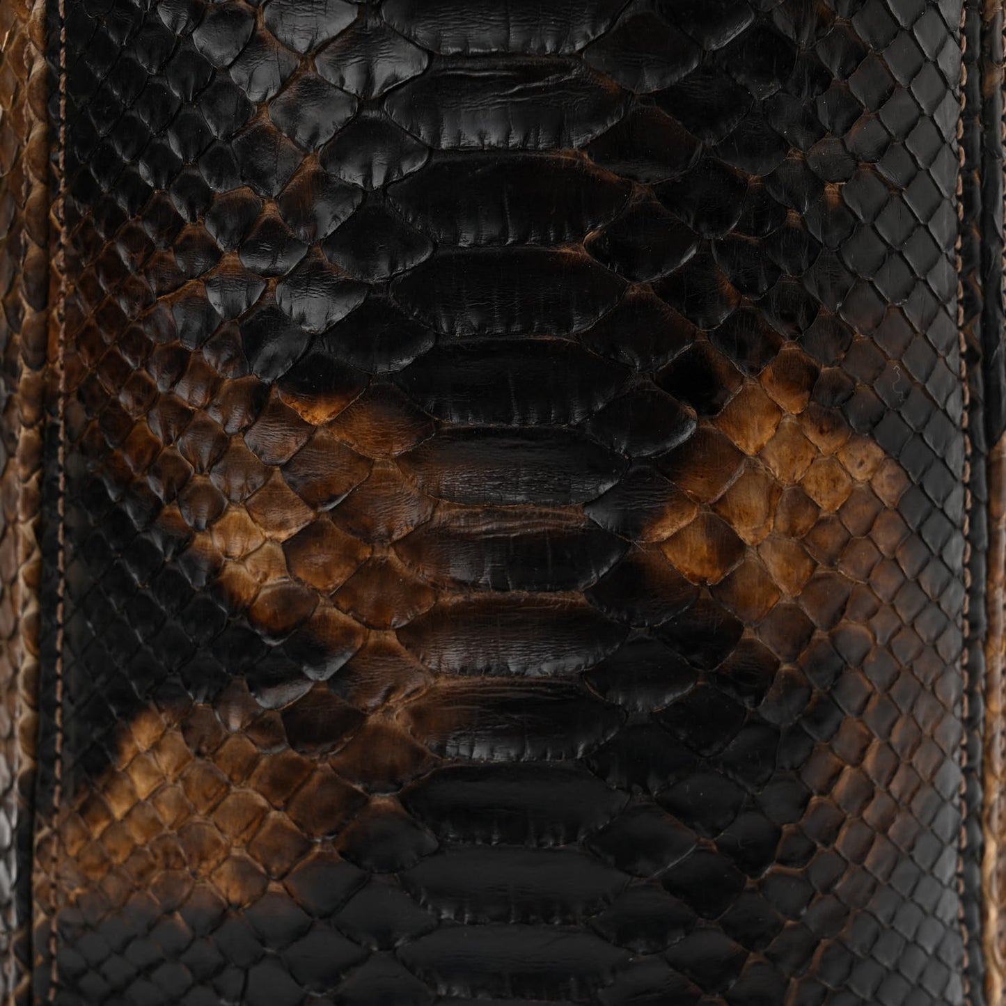 Snakeskin Executive Cerf Shopper Tote Dark Brown