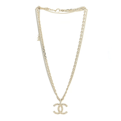 Chanel Crystal CC Multi Strand Chain Necklace Gold 3 of 6