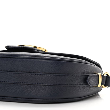 Louis Vuitton Grained Calfskin LV Pont 9 Soft MM Bleu Marine 8 of 9