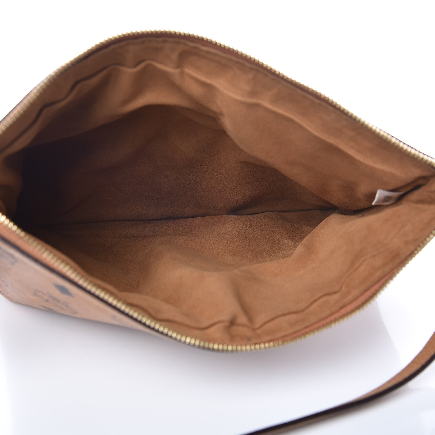 MCM Visetos Liz Shopper Tote Pouch Cognac 5 of 9