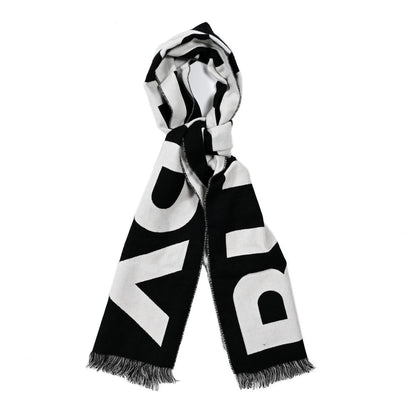 Burberry Wool Logo Football Scarf Black 1 of 4