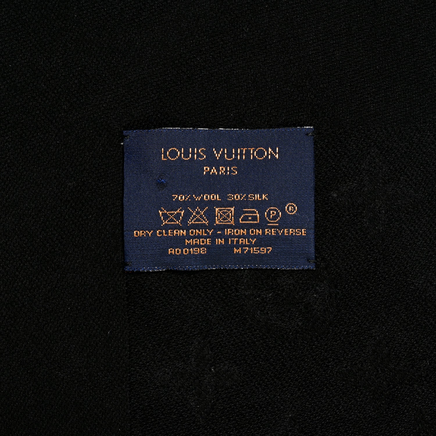 Louis Vuitton Wool Silk Allover Monogram Micro Stud More Monogram Shawl Black Silver 4 of 4