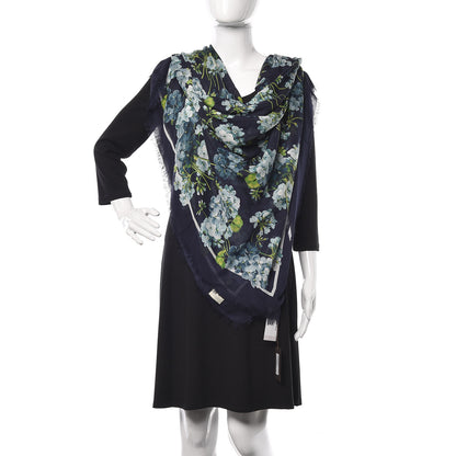 Gucci Modal Silk New Bloomy Shawl Midnight Blue Sky Blue 2 of 6