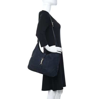 Gucci Nubuck Medium New Jackie Shoulder Bag Blue 2 of 13