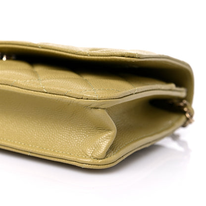 Chanel Caviar Quilted Wallet On Chain WOC Light Green 9 of 10