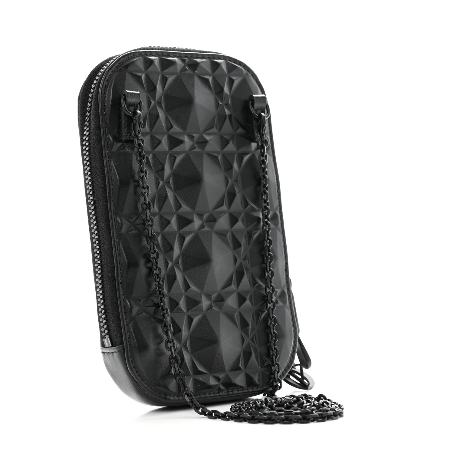 Christian Dior Calfskin Cannage Diamond Cannage Phone Holder Black 3 of 13