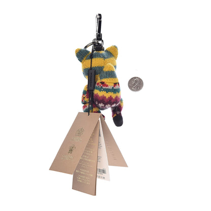 Burberry Cashmere Calfskin Studded Dave the Fox Bag Charm Green Multicolor 2 of 3