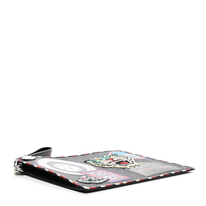 Gucci GG Supreme Monogram Night Courrier Zip Wristlet Pouch Black Multicolor 4 of 8