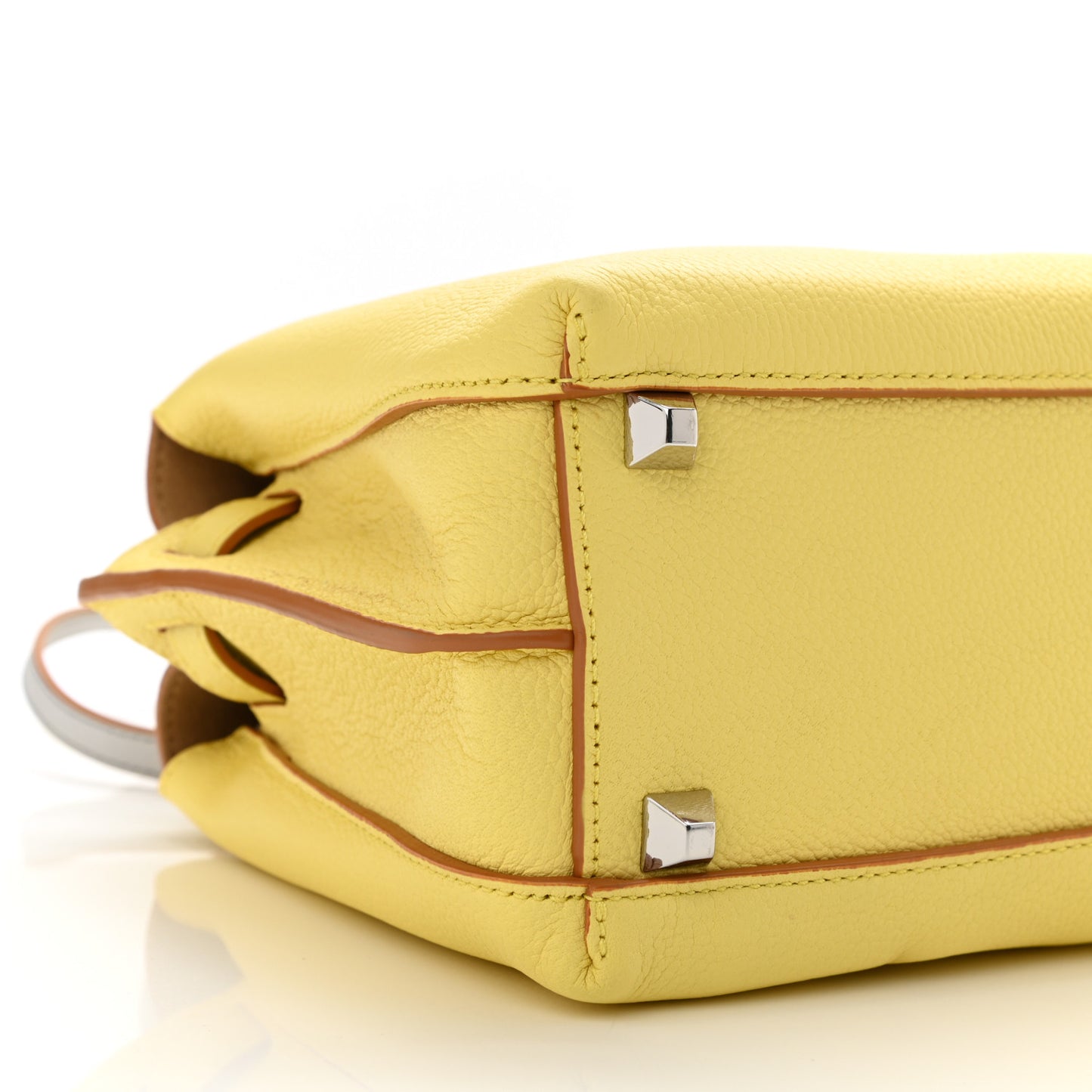 Grained Calfskin Mini Milla Tote Custard Yellow