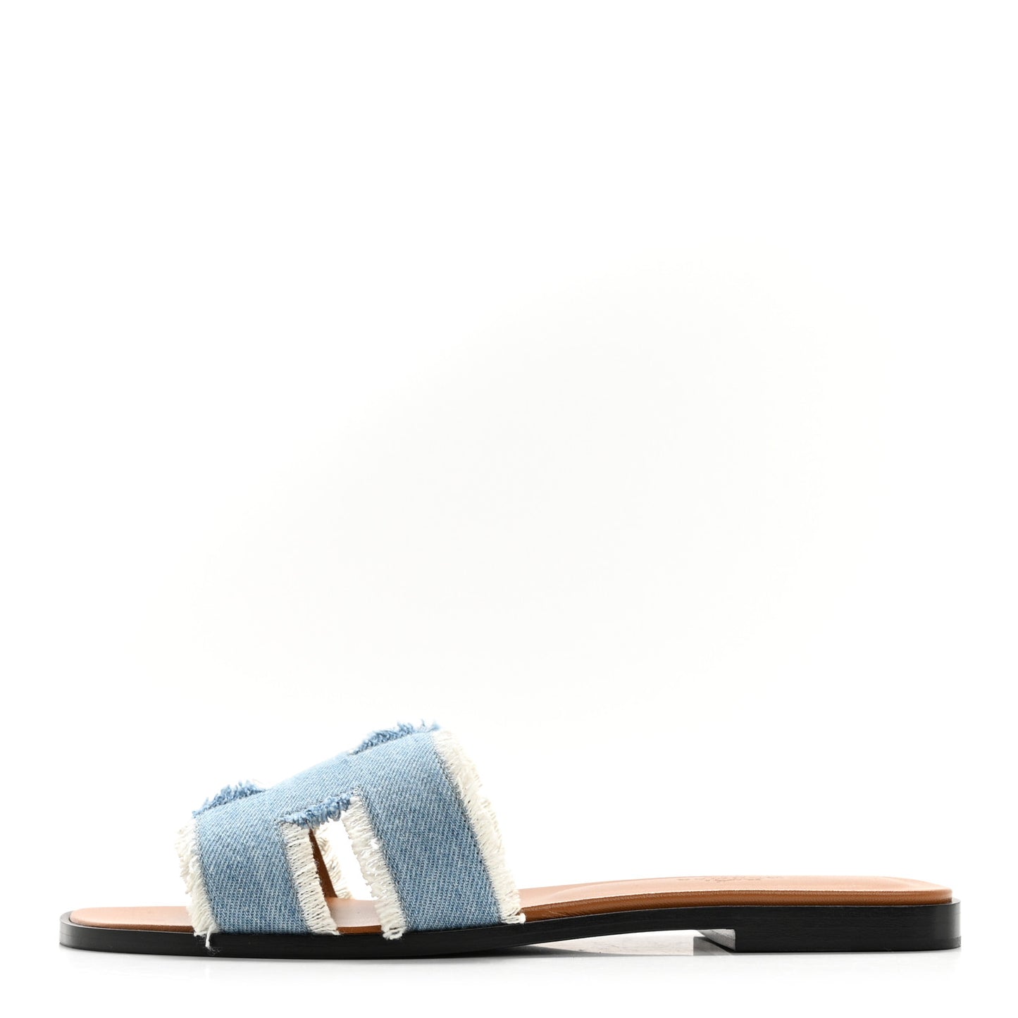 Denim Oran Fringe Sandals 39 Bleu Clair