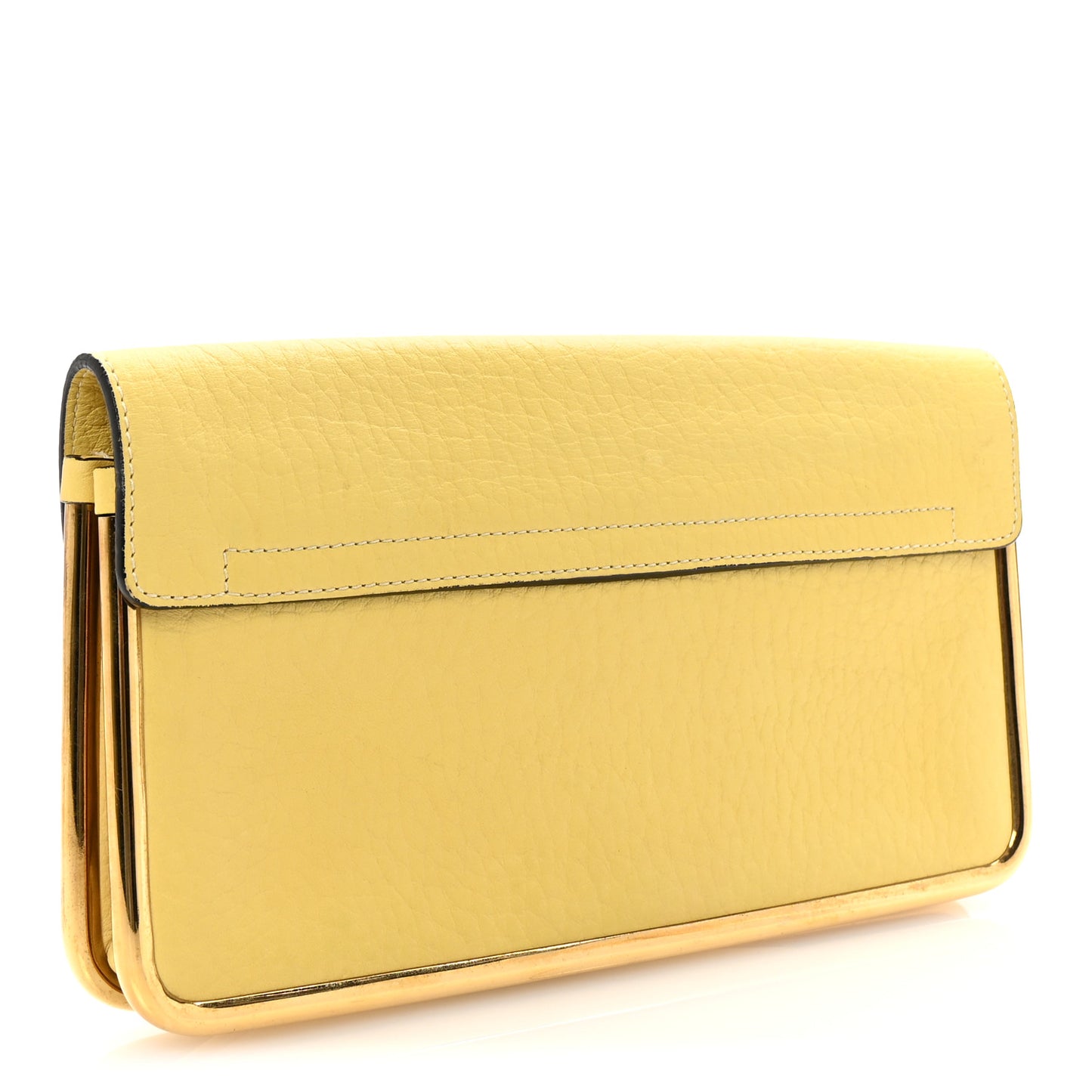 Grained Calfskin Sally Clutch Yellow