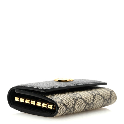 Gucci Dollar Calfskin GG Supreme Monogram GG Marmont 6 Key Holder Case Black Beige Ebony 4 of 7