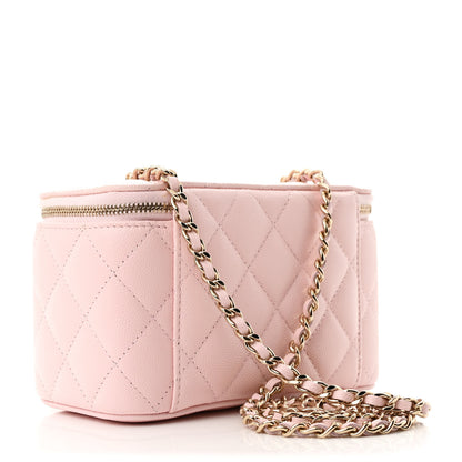 Chanel Caviar Quilted Small Vanity Case With Chain Light Pink 3 of 10